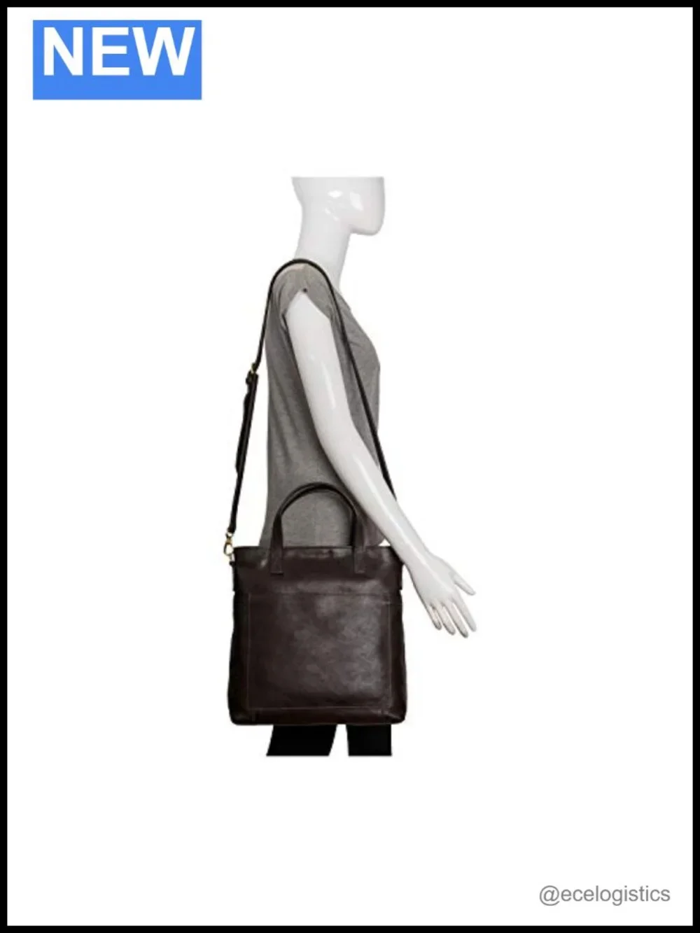 Genuine Leather Medium Crossbody Messenger Bag with Adjustable Strap and Cotton